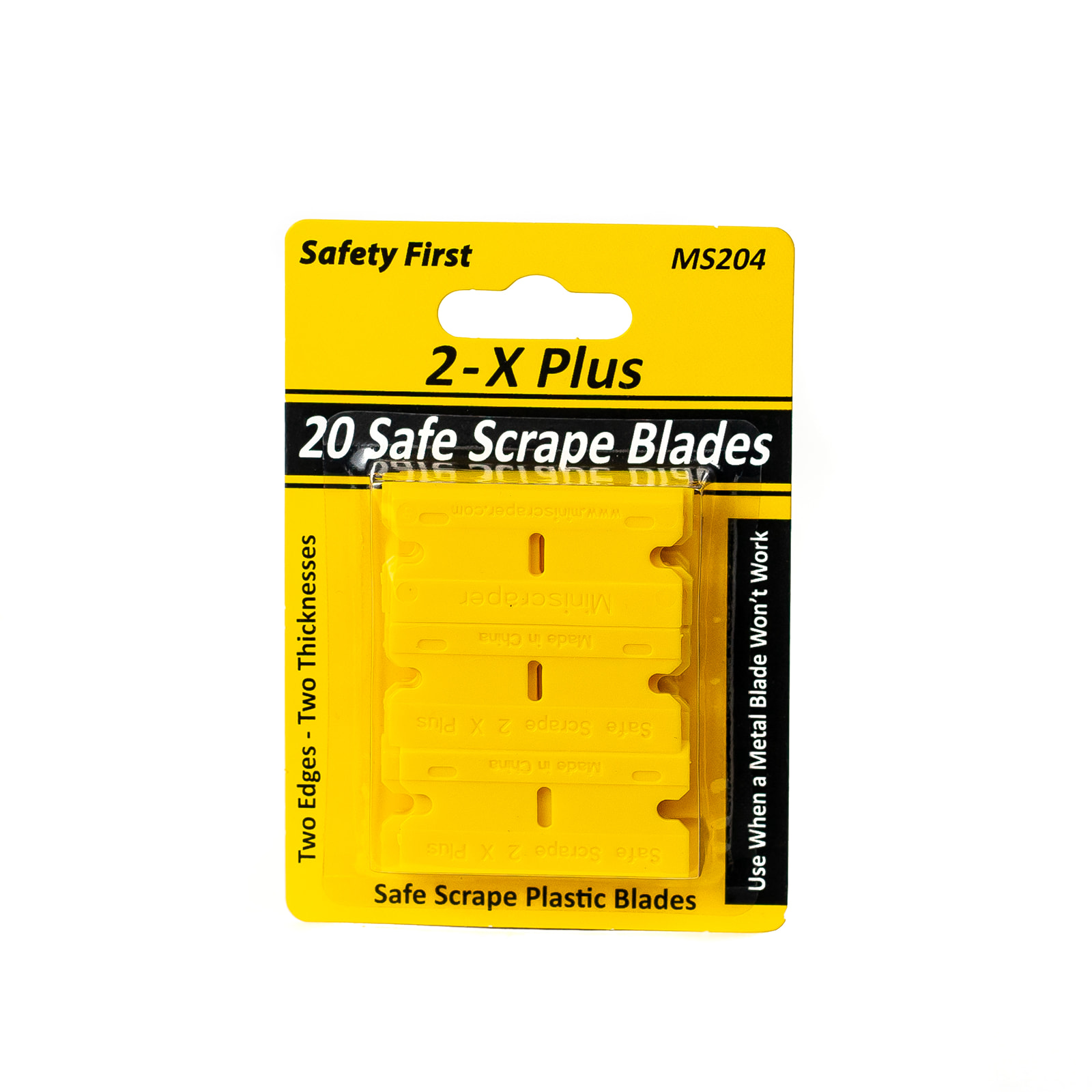 NEW! 2-X Plus Dual Edged - Two Thicknesses Plastic Blades - 20 Blade  Blister Pack - 4 Packs - Razor Blade Scrapers, Cutters Cleaners & Small  Tools